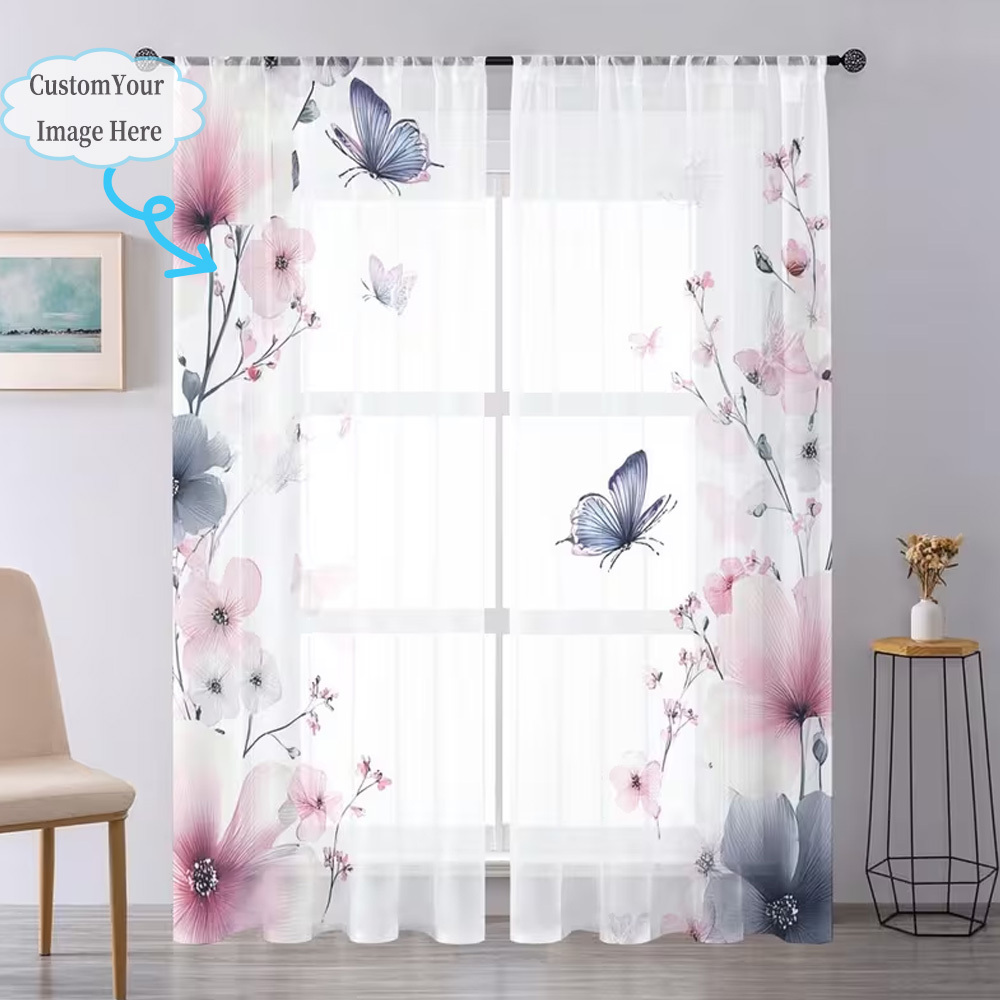 ผ้าม่านโปร่งแสงแบบแบน 2 มิติ 2 - Home Textiles & Decorations บทวิจารณ์และราคา
