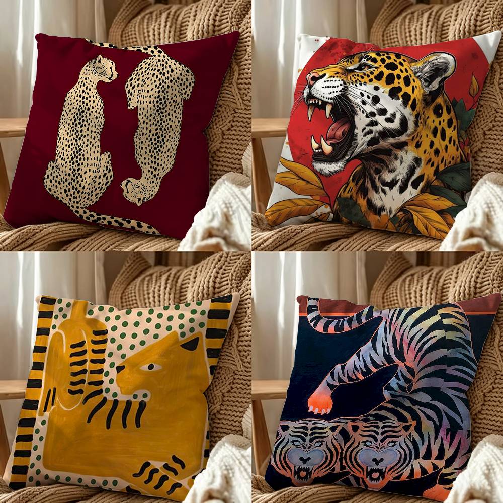 ปลอกหมอนอิงลายเสือดาวและเสือที - Home Textiles Egypt บทวิจารณ์และราคา