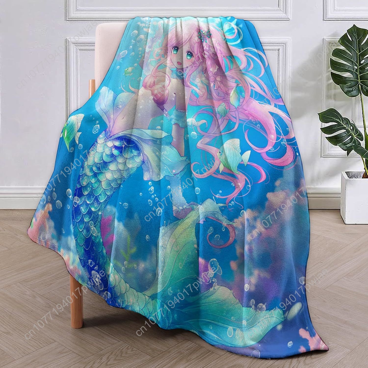 ผ้าห่มลายการ์ตูนนางเงือกน่ารัก - Home Textiles & Decorations บทวิจารณ์และราคา